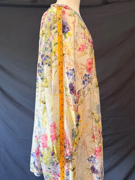 H&M Women’s Top Size L Floral Cottagecore romantic Spring Summer Beach Fairy - Picture 3 of 7